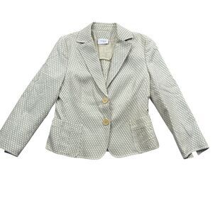 Akris Punto 8 Jacket 2 Button 100% Cotton Front Pockets Polka Dots